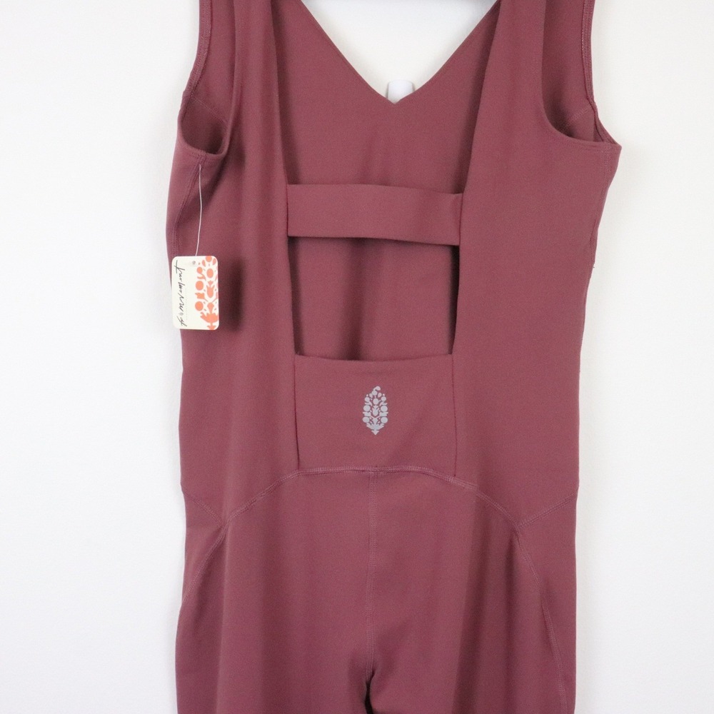 NWT Free People FP Movement Never Better One-Piece Jumpsuit Medium Khaki Mauve - Picture 5 of 8